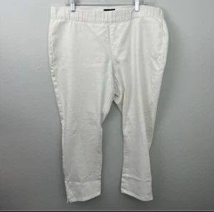 NYDJ Alina Pull On Skinny Side Slit Ankle Jeans Women’s White 18 Petite - Picture 1 of 6