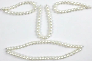 10 - Vintage 7.25" White Faux 8mm Pearls Beads Strand Hooks Both Ends Findings - Picture 1 of 12