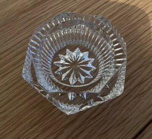 Small 2.5 Inch Decorative Clear Glass Hand cut Hexagonal Dish bowl - Picture 1 of 7