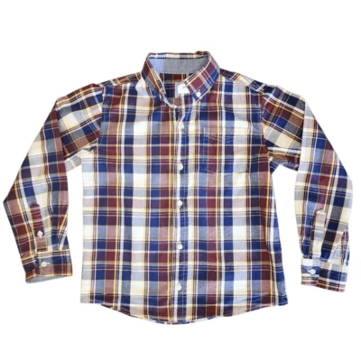 J. Khaki Boys Tops, Multicolor Long Sleeve Plaid Button Down Collar Shirt, Sz 7 - Image 1 of 4