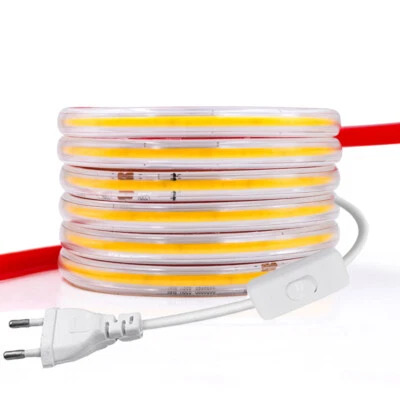 COB LED Streifen Stripe 220V 230V Selbstklebend Leiste Band Lichtschlauch IP67 - Bild 1 von 4