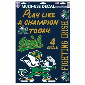 NOTRE DAME FIGHTING IRISH PLAY LIKE A CHAMPION TODAY REMOVABLE REUSABLE DECALS - Picture 1 of 1