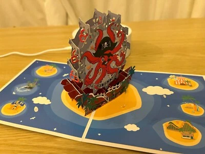 3D pop up lovely pirate ship card - Image 1 of 2