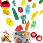 Newlng Holzspielzeug Obst Und Gemüse Zum Schneiden Für Kleinkinder Spielküche Zu