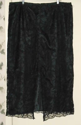Nuevo con etiquetas Nuevo Gótico Elegante Negro Encaje Superpuesto Falda Lápiz Larga Talla 24 2X 3X Foto 1 de 4