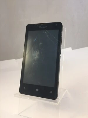 Teléfono inteligente Microsoft Lumia 435 RM-1071 EE negro con Windows agrietado incompleto    Foto 1 de 4
