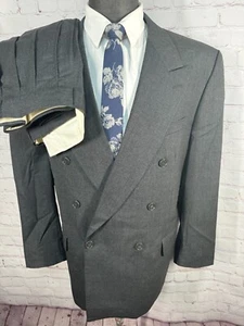 PAULO SOLARI Hombres Gris ATHLETIC FIT Lana Plisada 2 piezas Traje 43R Chaqueta 35x30 Pantalón - Imagen 1 de 12