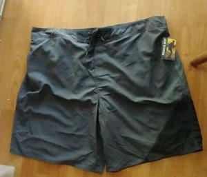 Men Joe Boxer Swim Board Shorts XXL Trunks Pockets ebony black trim on gray nwt - Picture 1 of 7