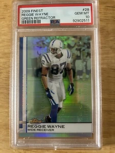 REGGIE WAYNE 2009 Topps Finest GreenRefractor /199 #28 PSA 10 Indianapolis Colts - Picture 1 of 2