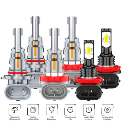 For Honda Pilot 2006-2018 Combo 6x LED Headlight High Low + Fog Light Bulbs Kit Foto 1 de 4