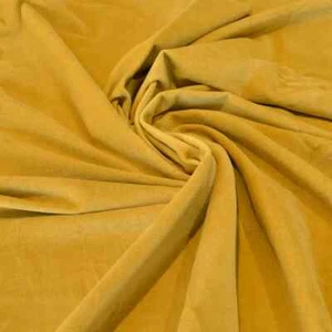 Soft Mustard Velvet Fabric 44” Wide | Cotton Upholstery Material Yard Cut - Picture 1 of 5