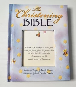 The Christening Bible (White) by Lizzie Ribbons Hardcover Book - Picture 1 of 11