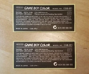 2er PACK *GENERIC* Nintendo Game Boy Color "MADE IN JAPAN" Konsole Aufkleber Etiketten - Bild 1 von 4