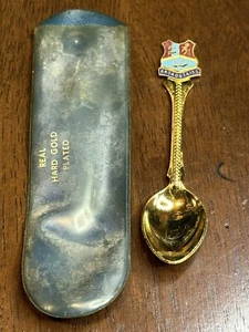 Broadstairs collectable spoon Real Hard Gold Plated Uk England Isle Of Thanet - Picture 1 of 10