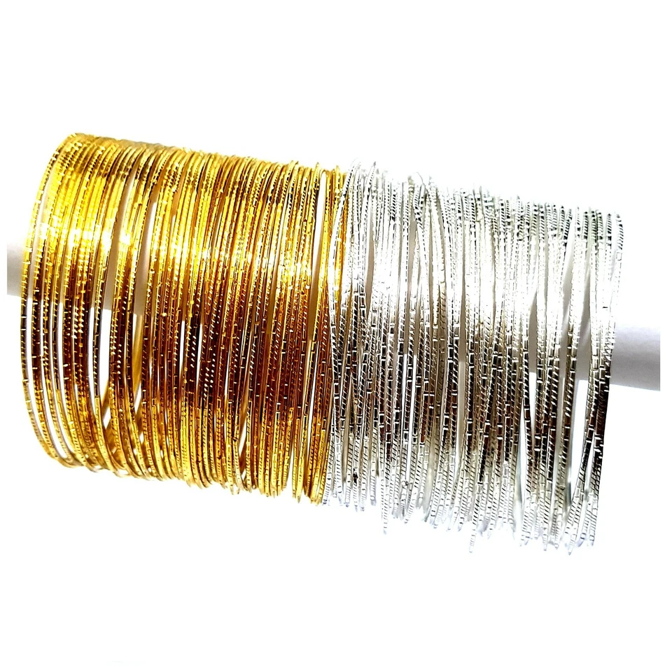 Indiano Bracciale Set Ø6 , 5cm Bollywood Choorian Bangle Tribale - Immagine 1 di 1