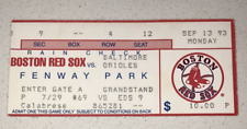 9/13/93 MLB Orioles Red Sox Fenway Park Cal Ripken Jr. Streak Ticket Stub