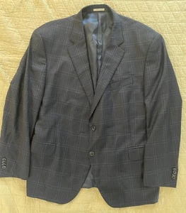 PETER MILLAR Made in Canada Shadow Check Wool Suit Jacket Size 50 R $1295 - Picture 1 of 8
