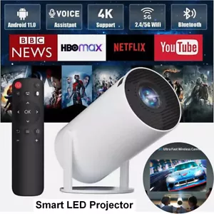 Smart LED Projector 4K HD 1080P 5G WiFi Bluetooth Android USB HDMI Home Theater - Picture 1 of 20
