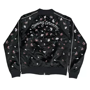 Opening Ceremony Embroidered Bomber Jacket Size XS Black Satin Streetwear - Picture 1 of 6