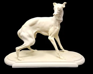 VINTAGE BOEHM WHIPPET DOG FIGURINE BISQUE PORCLAIN SCULPTURE ART FIGURE - Picture 1 of 8