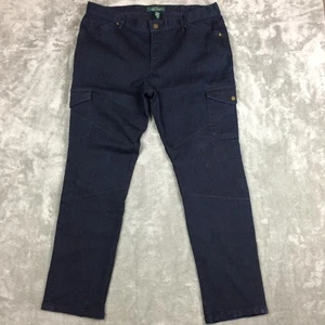 Lauren Ralph Lauren Jeans Womens 16 Cargo Pockets Dark Wash Denim Stretch - Bild 1 von 14