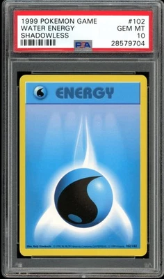 PSA 10 Water Energy SHADOWLESS 102/102 Pokemon Card Base Set 1999 WOTC Vintage - Image 1 of 2
