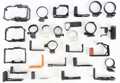 Lot of Assorted Brand Lens Collar, L-Brackets and Cages for PARTS or REPAIR - Image 1 of 4