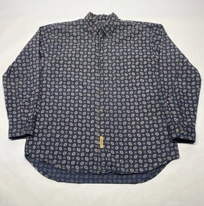 BD Baggies Retro Funky Artsy All Over Print Button Shirt Mens L Western 90s Y2K - Picture 1 of 24