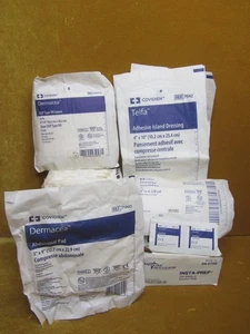 Covidien Set Dermacea Baucheinlagen Gaze Insel Verbände Alkohol Vorbereitung Pads - Bild 1 von 13