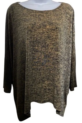 Top Clara Sun Woo para mujer talla XL manga Dolman marrón negro ombre relajado elástico Foto 1 de 4