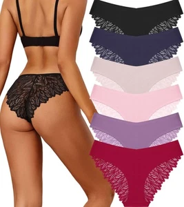 Cheeky Underwear for Women Lace No Show Bikini Soft Breathe Seamless Panties ... - Picture 1 of 6