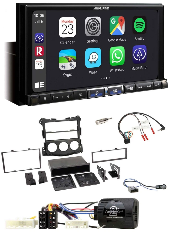 Alpine 2DIN DAB USB Lenkrad Bluetooth Autoradio für Nissan 370Z 09-13 Roadster B - Bild 1 von 4
