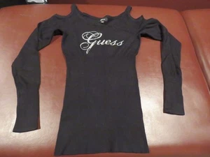 GUESS Girls Size M/M  Long Sleeve Black Top  NEW - Picture 1 of 3