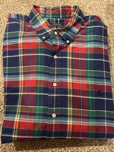 Polo Ralph Lauren Hemd Herren 2XB blau rot grün Knopfleiste kariert - Bild 1 von 7