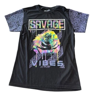 Fresh Laundry Savage Vibes Shirt Adult Medium Black Casual Athletic Fit Mens - Picture 1 of 5