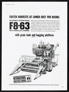 Cosechadora internacional F8-63 McCormick 1963 anuncio M130 - Imagen 1 de 1