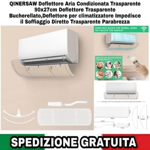 Deflettore Aria Condizionata Trasparente 90x27cm Deflettore Trasparente - Foto 1 di 15