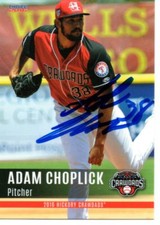 Adam Choplick 2016 Hickory Crawdads Update Signed Card