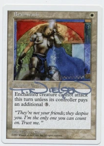 MTG Artist Proof AP Brainwash 5th Magic The Gathering Silver Signed Nielsen - Picture 1 of 2