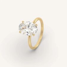 3 carat Oval Cut Engagement Ring | IGI E-VS Lab Diamond in 14k Yellow Gold