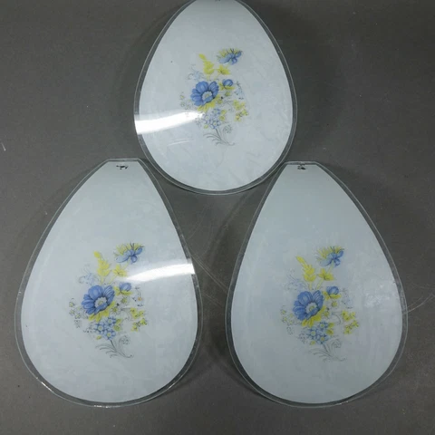 Lot of 3 Flower Lamp Replacement Inner Petal Glass White Flower Frosted Cover