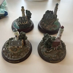 4x Thomas Kinkade Miniature Lighthouse Lot - 2 working / 2 not working - Picture 1 of 14