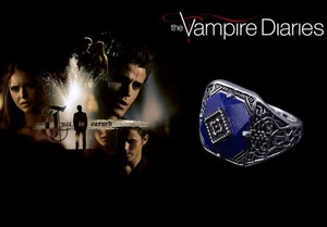The Vampire Diaries Caroline Forbes, Lapis Lazuli, Antique Silver, Daylight Ring - Picture 1 of 2