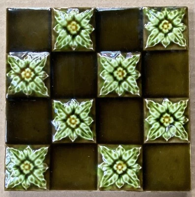 INGLATERRA - AZULEJO MAYÓLICA ANTIGUO ART NOUVEAU C1900 Foto 1 de 3