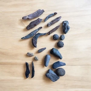 Artifacts Obsidian And Fossils Mixed Lot - Picture 1 of 7