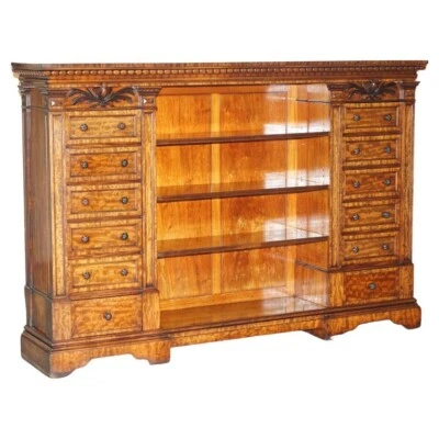FINEST QUALITY ANTIQUE 1830 FLAMED MAHOGANY WELLINGTON CHEST OF DRAWERS BOOKCASE - Image 1 of 4