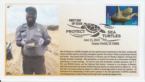 6° Cachets Protect Sea Turtles with Alex Troutman Wildlife Biologist - Picture 1 of 1