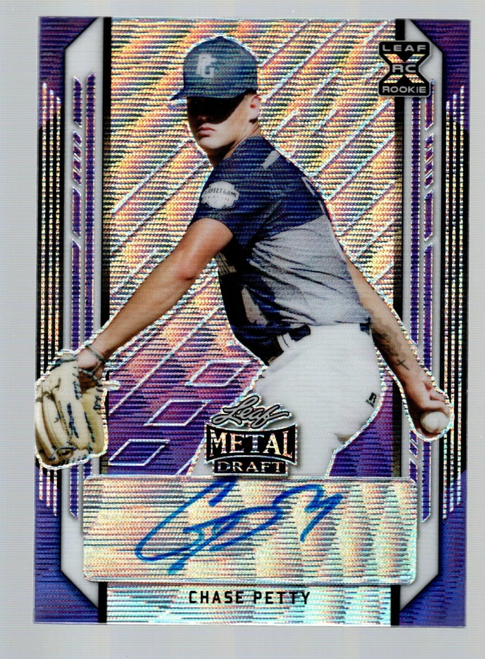 2021 Leaf Metal Draft Purple Wave #BACP1 Chase Petty 14/15 Autograph - Image 1 of 1