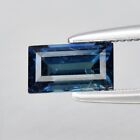 0.68ct 6.2x3.5mm Baguette Unheated Greenish Blue Sapphire Gemstone, Songea