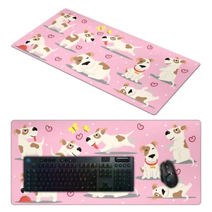 XXL Happy Dog Cute Computer PC Gaming Mousemat - Pink - Bild 1 von 1